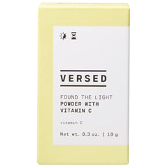 Versed Found the Light packaging close-up highlighting vegan formulation and clean labeling.