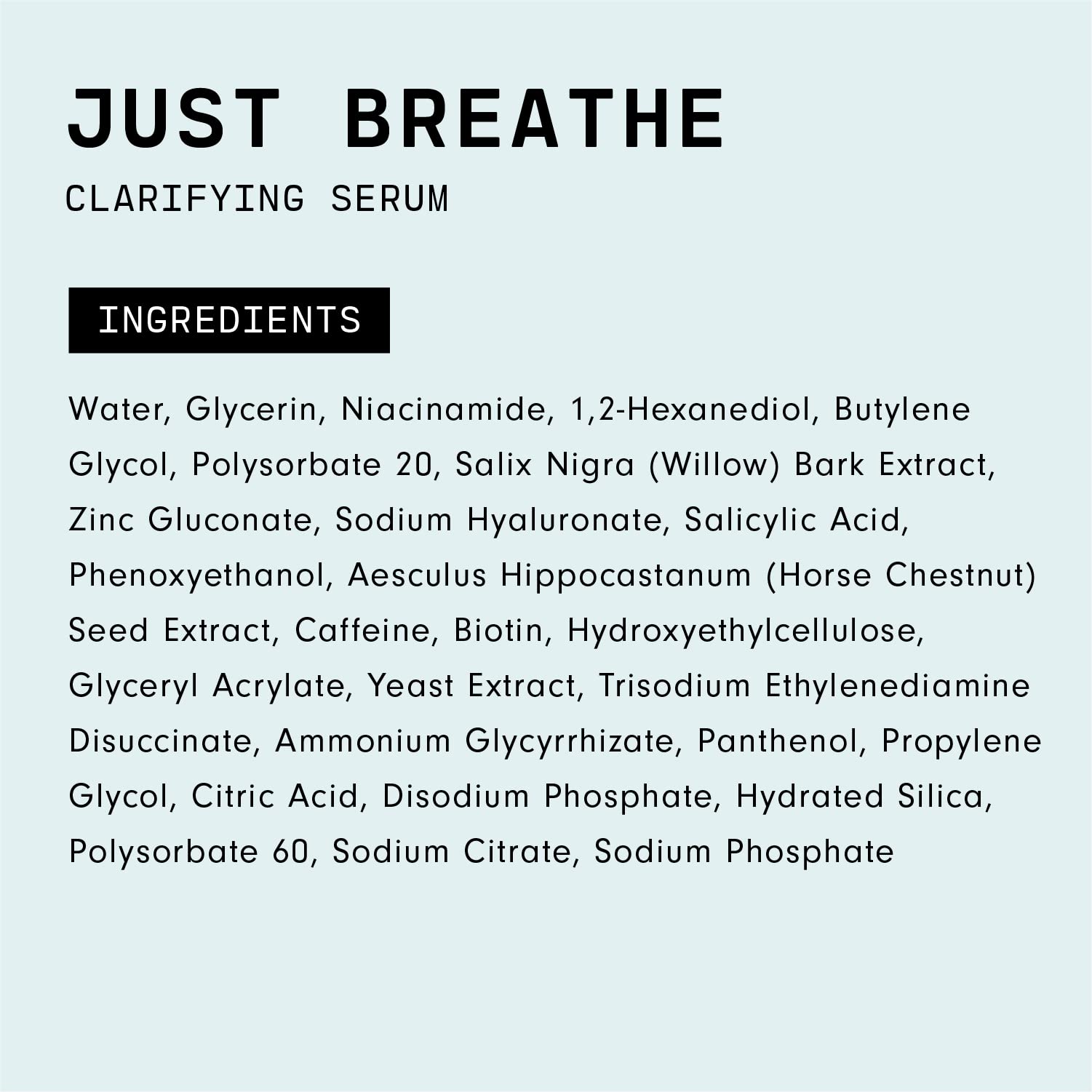 Versed Just Breathe Serum packaging front communicates vegan formula and clean skincare