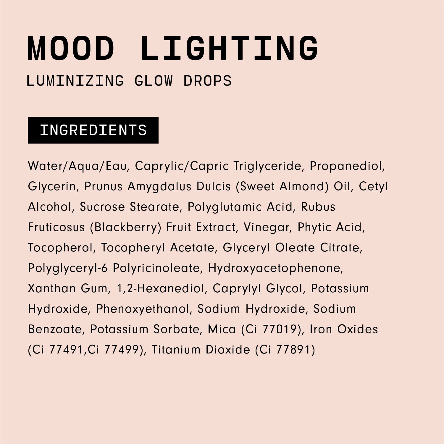 Clean vegan packaging for Versed Mood Lighting Glow Drops.