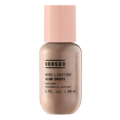 Versed Mood Lighting Glow Drops bronzed bottle highlights radiant complexion with light-reflecting pigments.