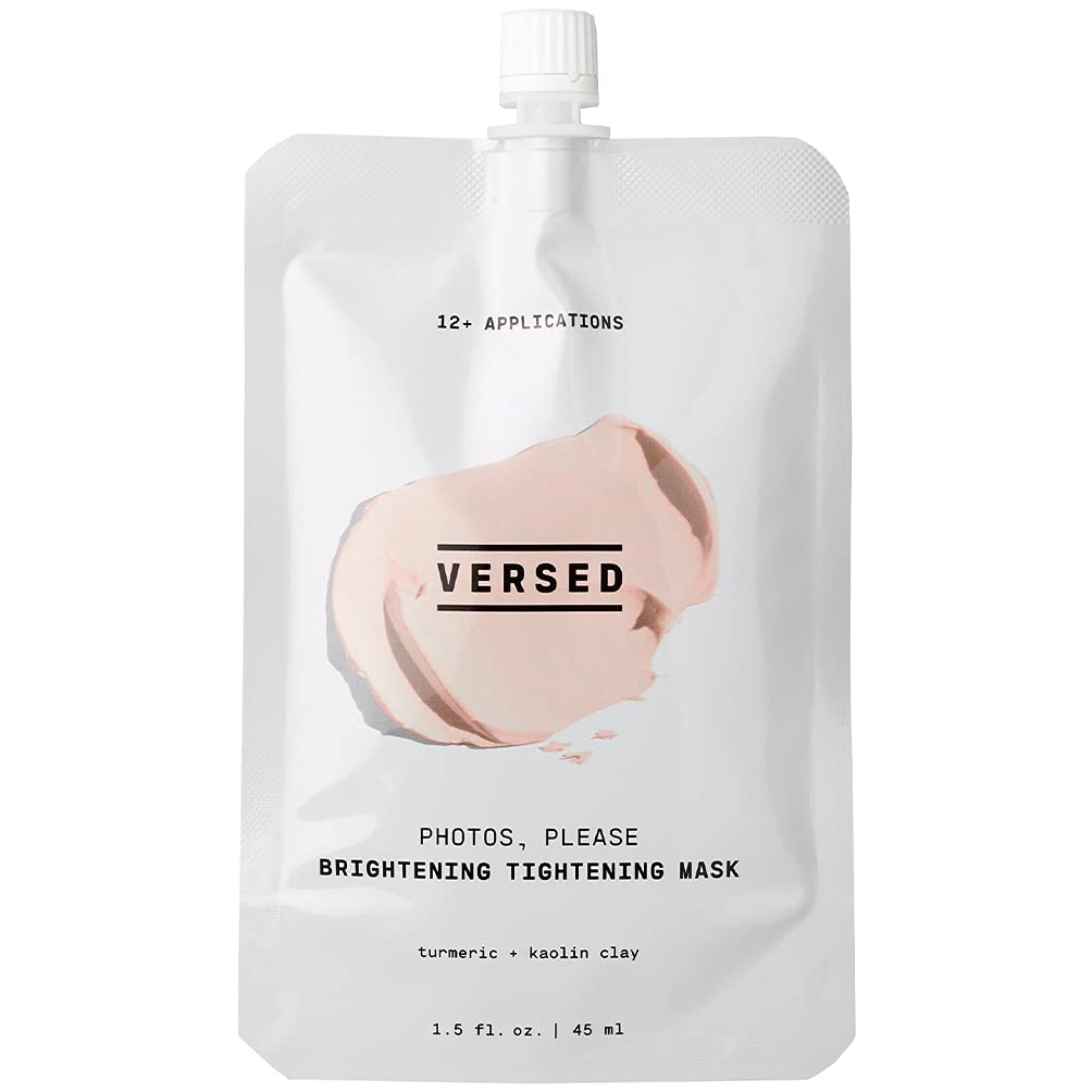 Versed Photos, Please mask texture close-up shows turmeric brighten and tighten pores.