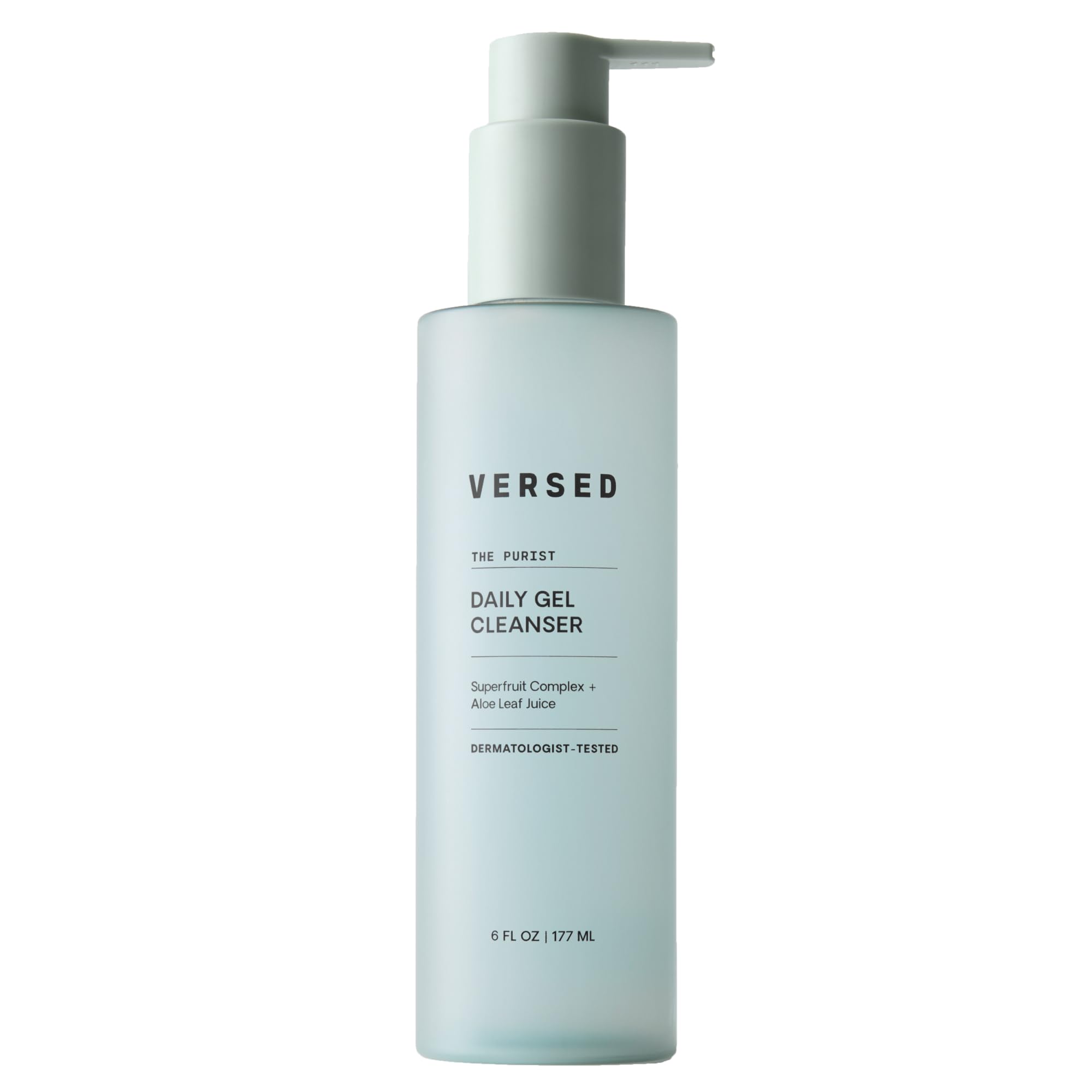 Versed Purist gel cleanser bottle for daily gentle cleansing and hydration.