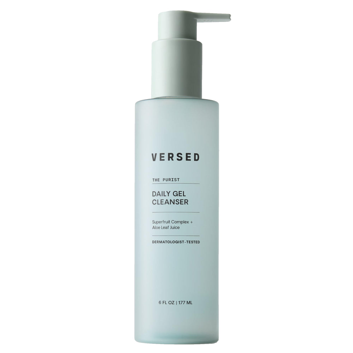 Versed Purist gel cleanser bottle for daily gentle cleansing and hydration.