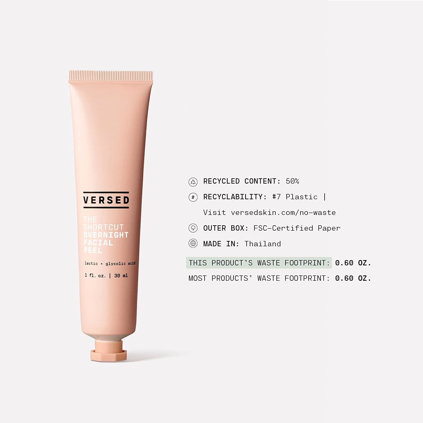 Versed The Shortcut Overnight Facial texture swirls show a light, cream-like formula.