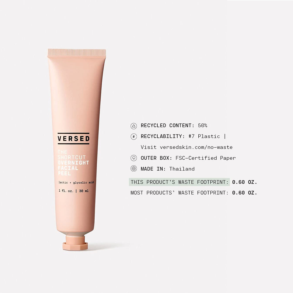 Versed The Shortcut Overnight Facial texture swirls show a light, cream-like formula.