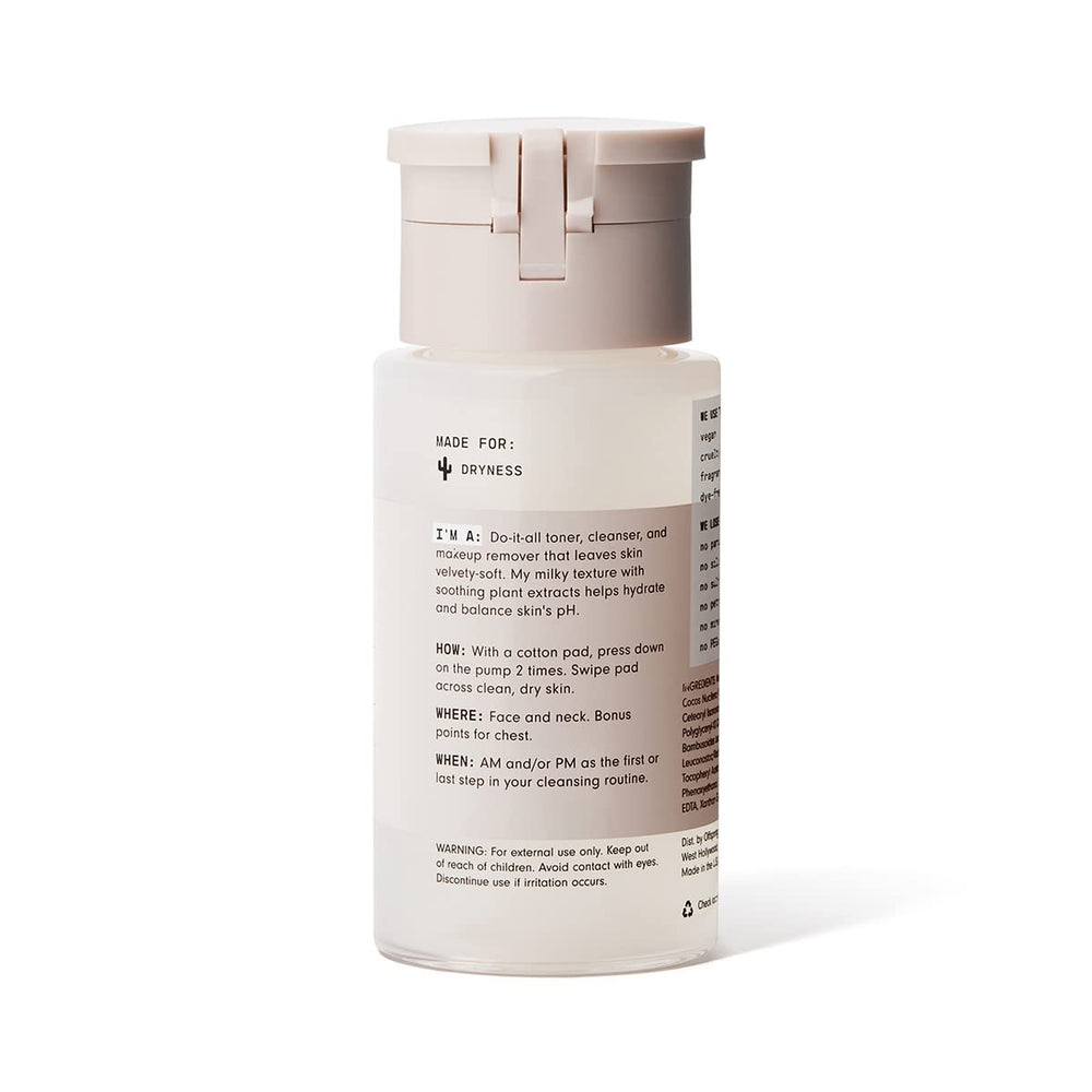Versed Skin Soothe Toner bottle back, showing alcohol-free and fragrance-free formula.