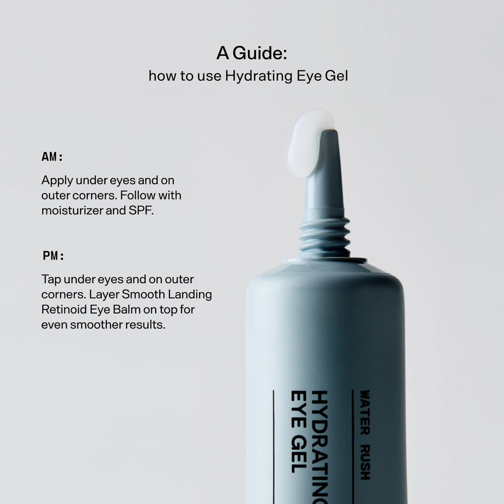 Versed Water Rush Eye Gel texture shows gel-creme hybrid feel.