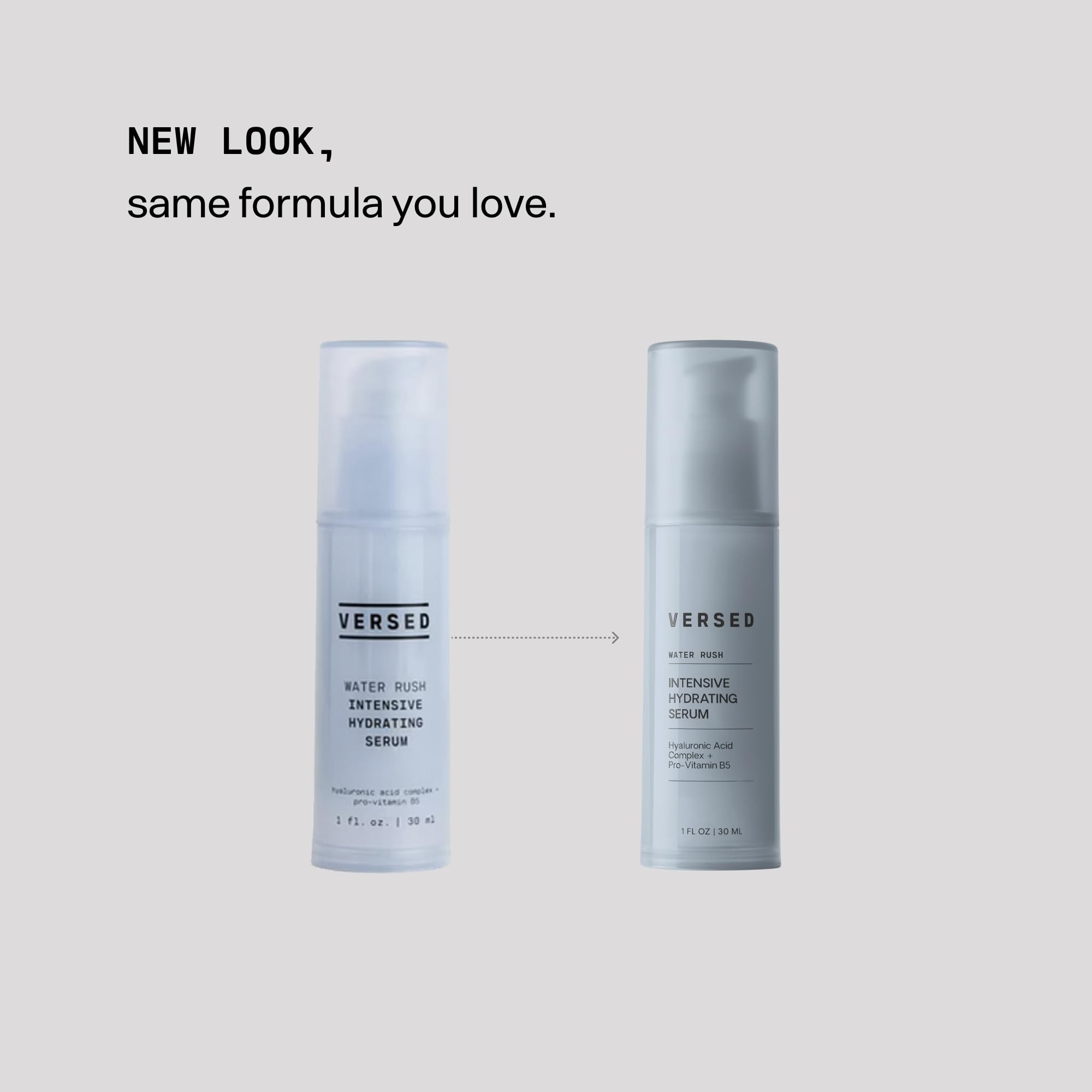 Versed Water Rush serum swatch being applied to skin during routine.