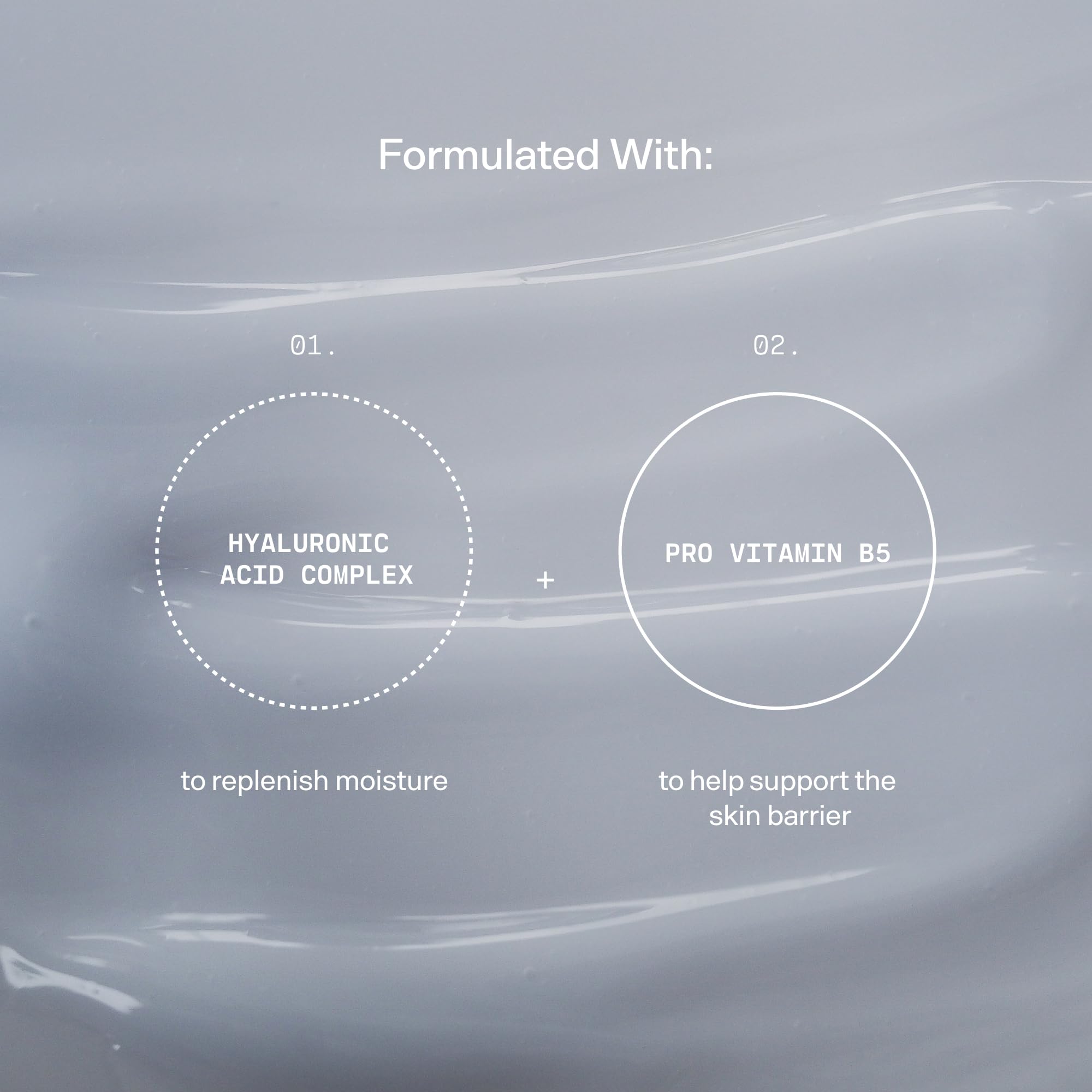 Versed Water Rush serum texture close-up shows silky, non-sticky feel.