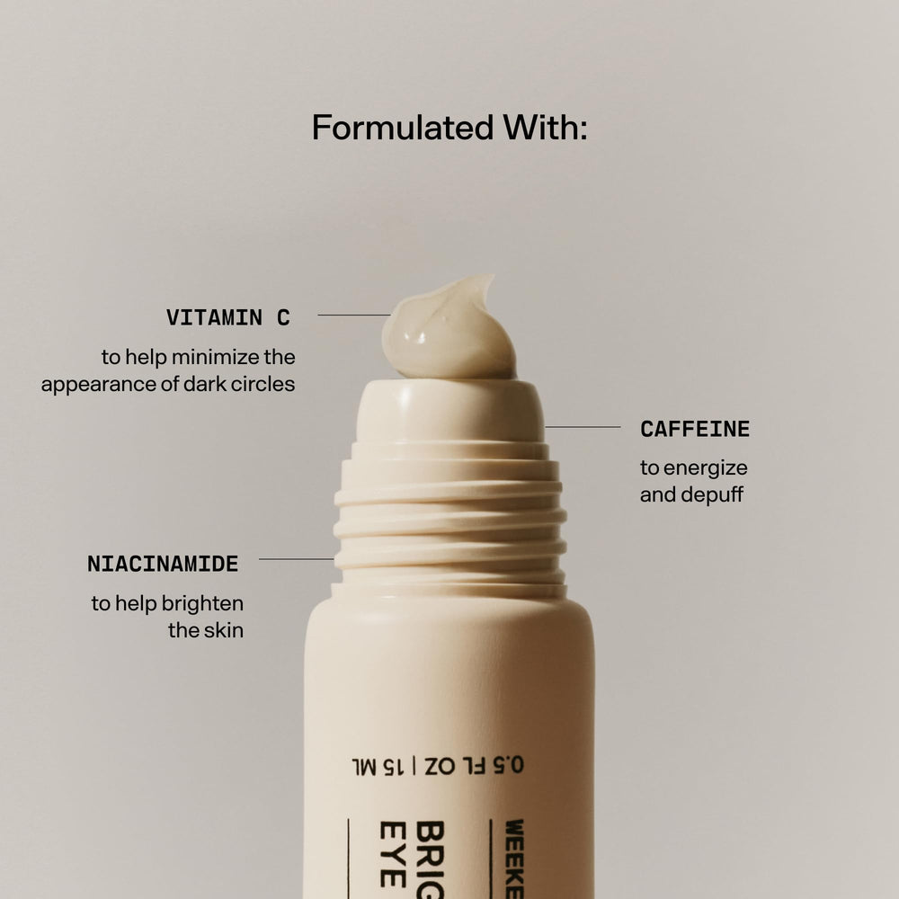 Under-eye skin appears hydrated and smoother with niacinamide and peptides from Versed.