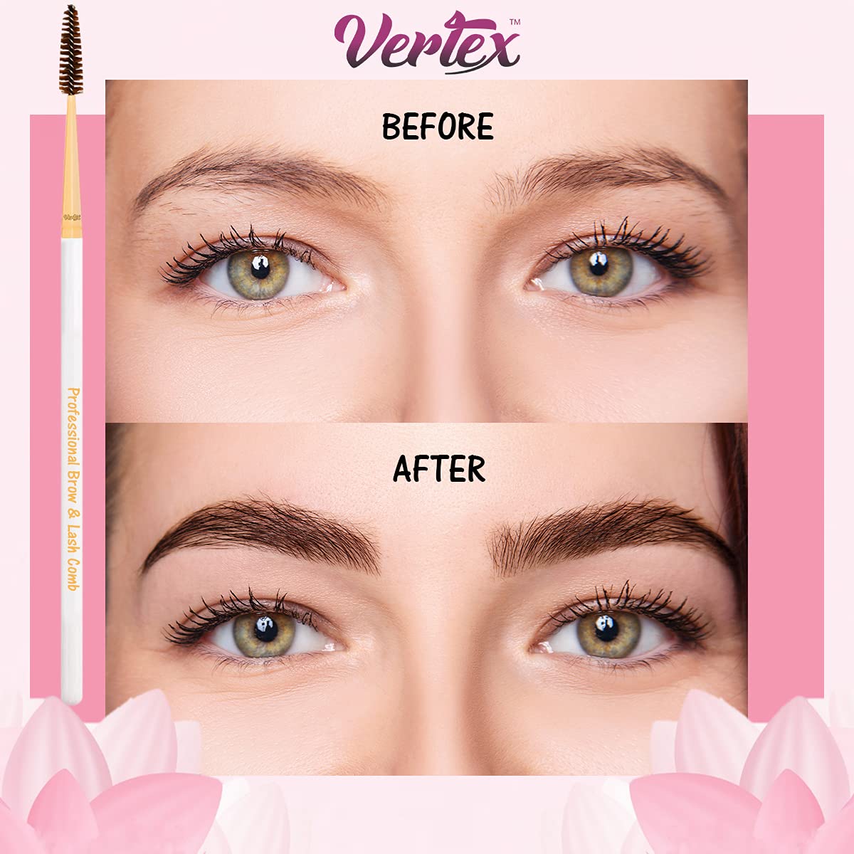 Vertex multi-use brush replaces separate tools for brows and lashes.