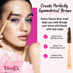 Vertex spoolie brush for brows defines arches and blends tint seamlessly.