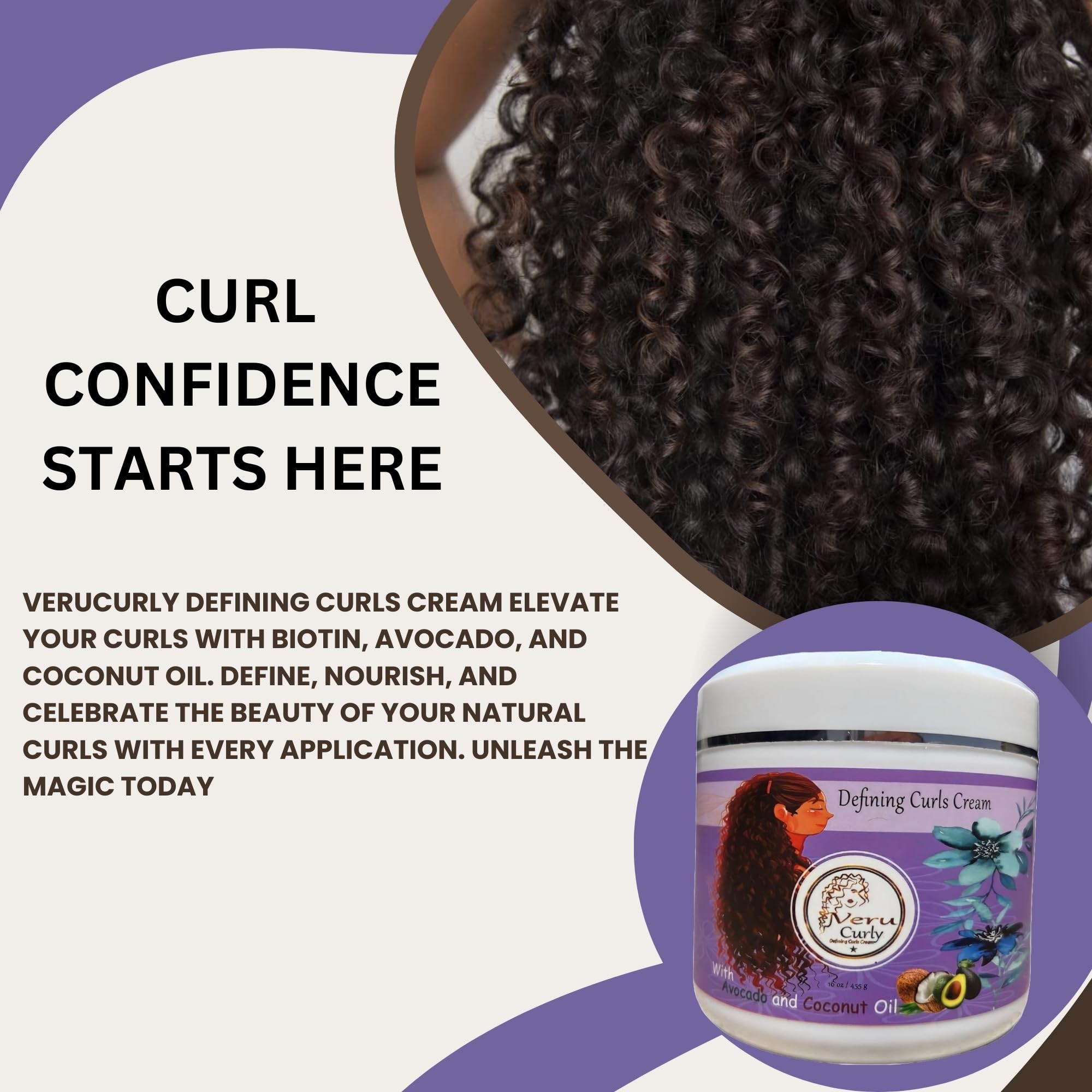 VeruCurly Curl Cream 2x32 oz pack for value.