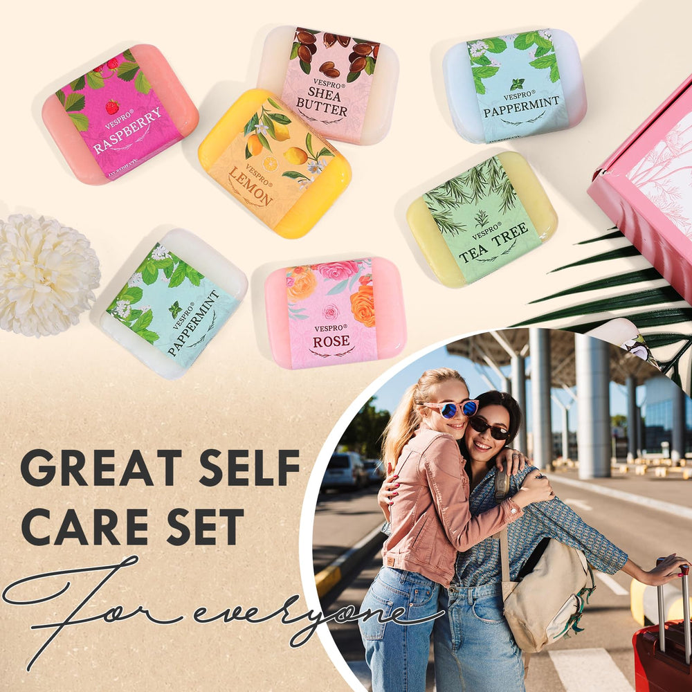 VESPRO chamomile soap bar calming skin with a creamy, soothing lather.