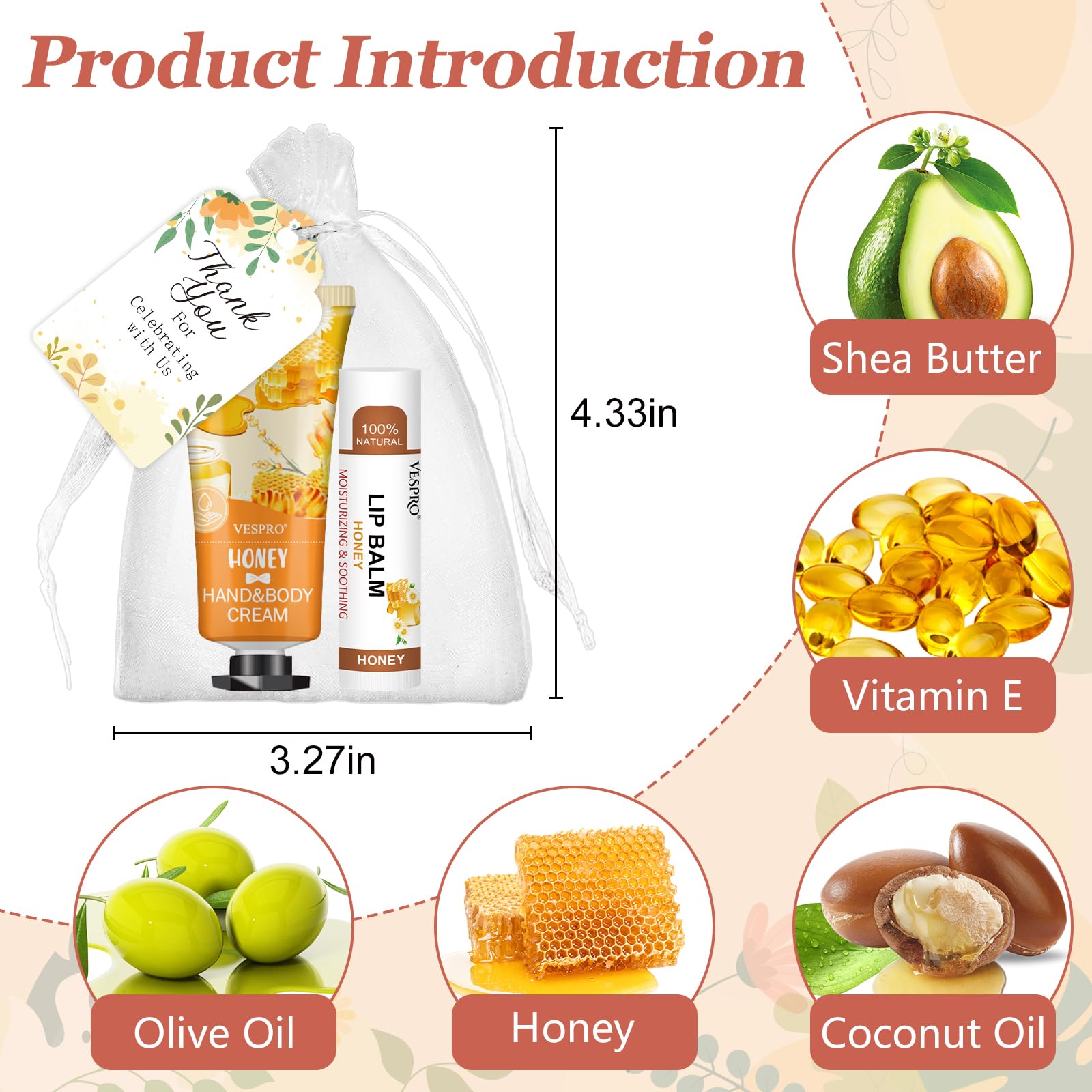 VESPRO fragrance varieties: lemons, grapes, peaches, aloe, honey