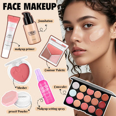 VESPRO concealer palette with 15 tones for soft, seamless coverage.
