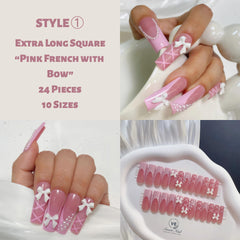 VESWEET 96-piece full nail set fits most fingers for multiple manicures.