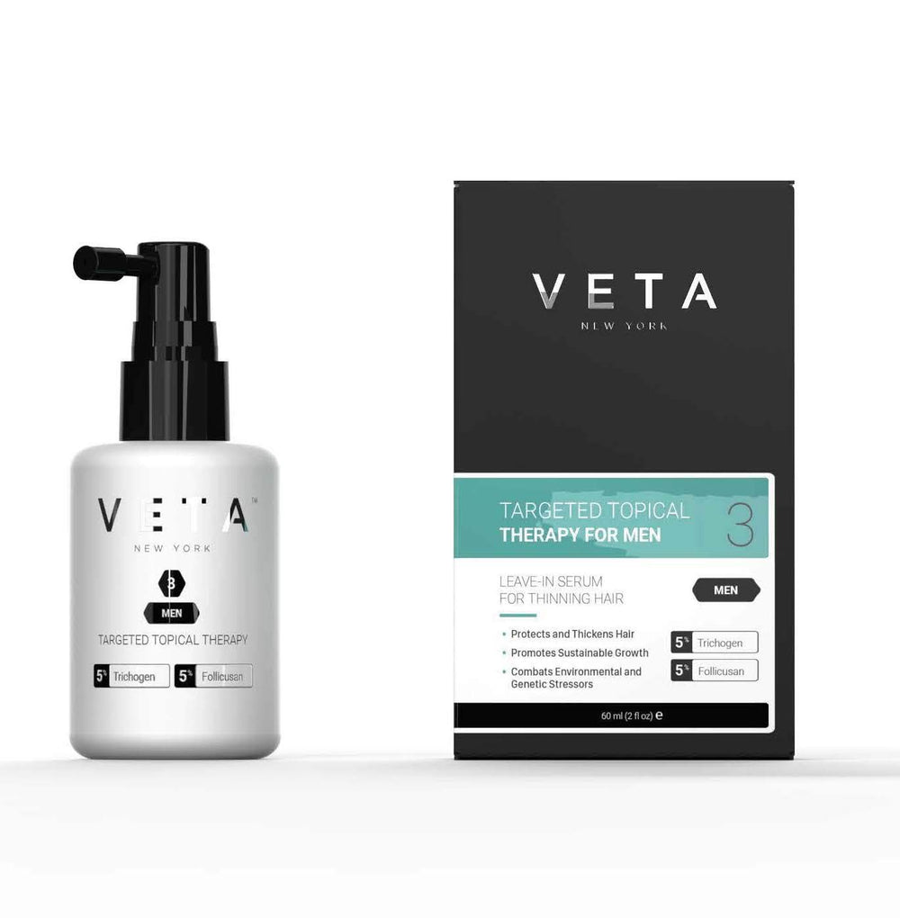 Veta Men’s Targeted Topical Therapy bottle for easy scalp treatment