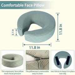 Veuverig memory foam face pillow delivers gentle, breathable cushioning.