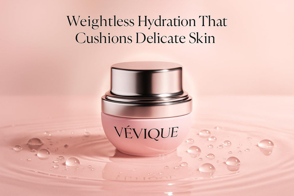 Veviqe Claréne eye cream application scene demonstrating fast-absorbing formula for makeup readiness