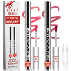 Vevivia Lip Stain Peel Off duo packaging showcases elegant gift-ready presentation.