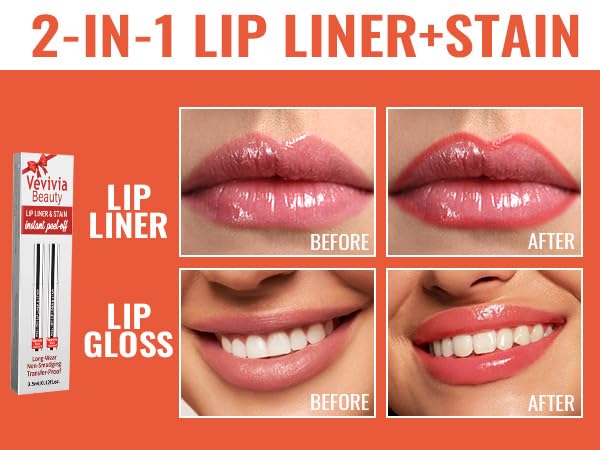 Vevivia Lip Stain Peel Off Nude shade ready for precise lip lining.