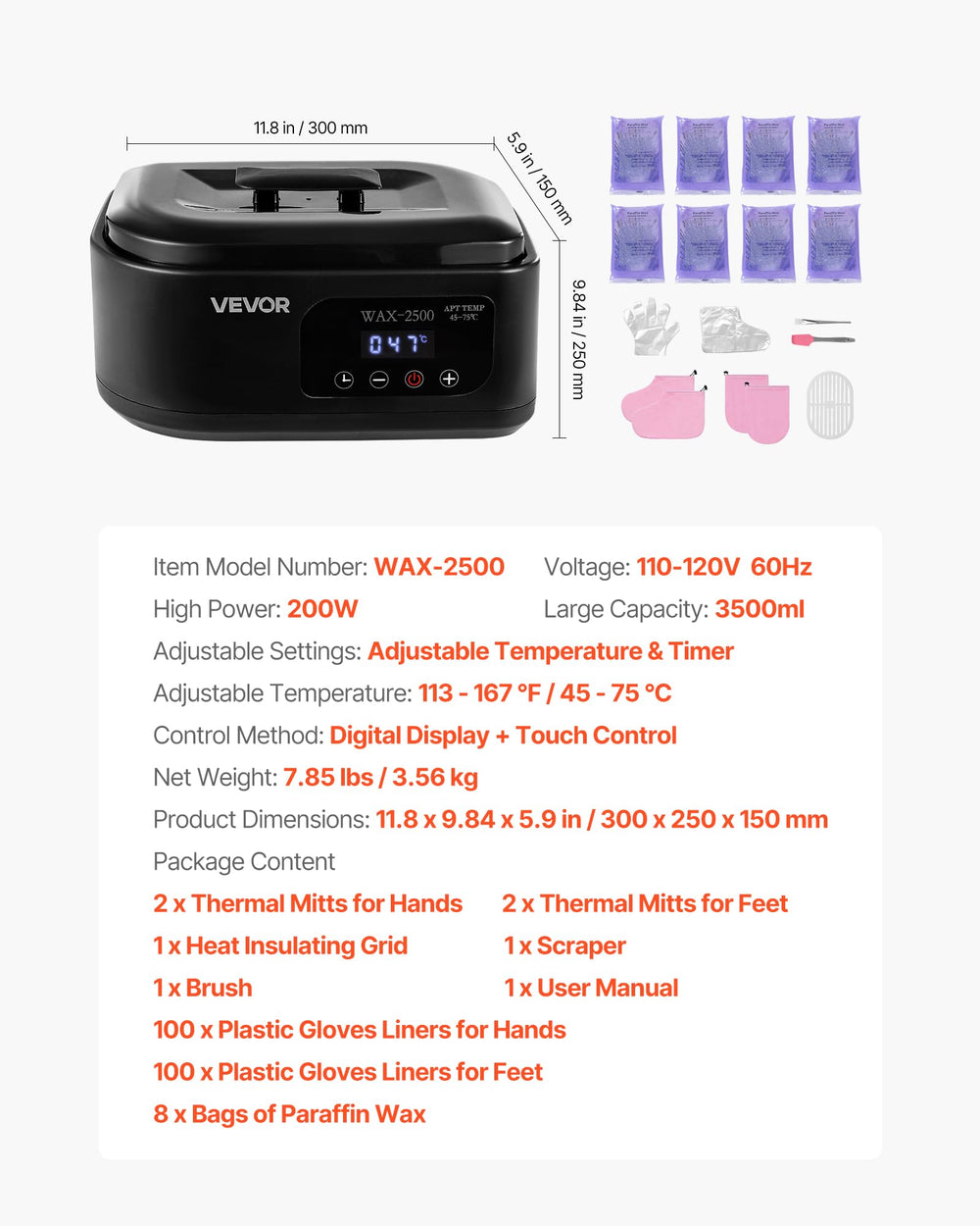 VEVOR paraffin wax liners for feet ready for treatment