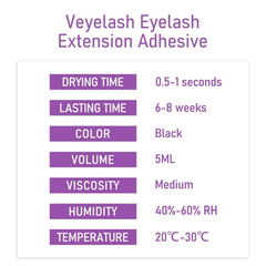 VEYES INC black adhesive in professional lash extension workflow