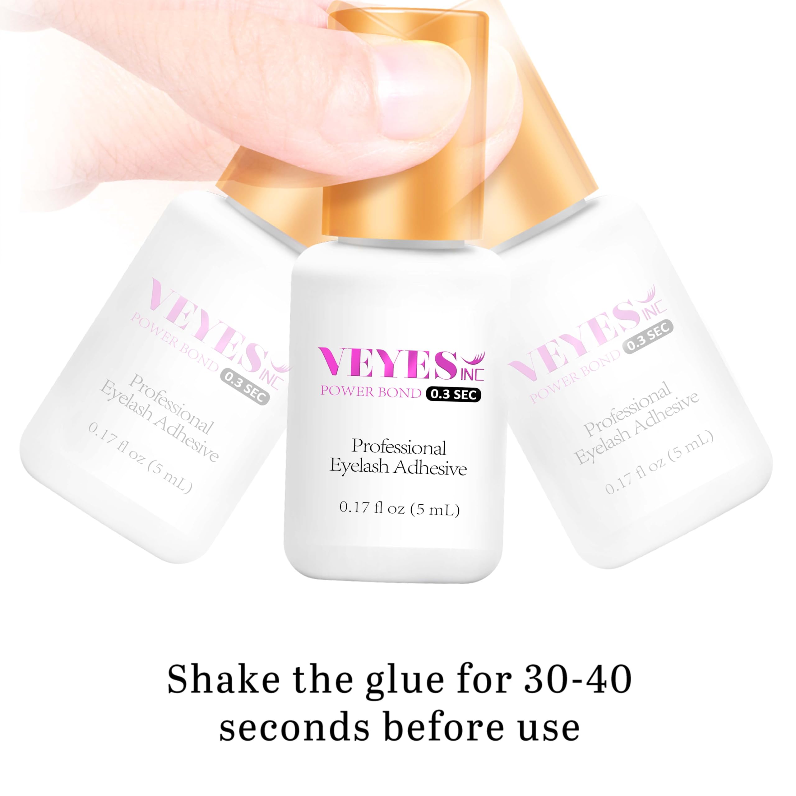 VEYES INC black lash adhesive bottle closeup highlights premium formulation.