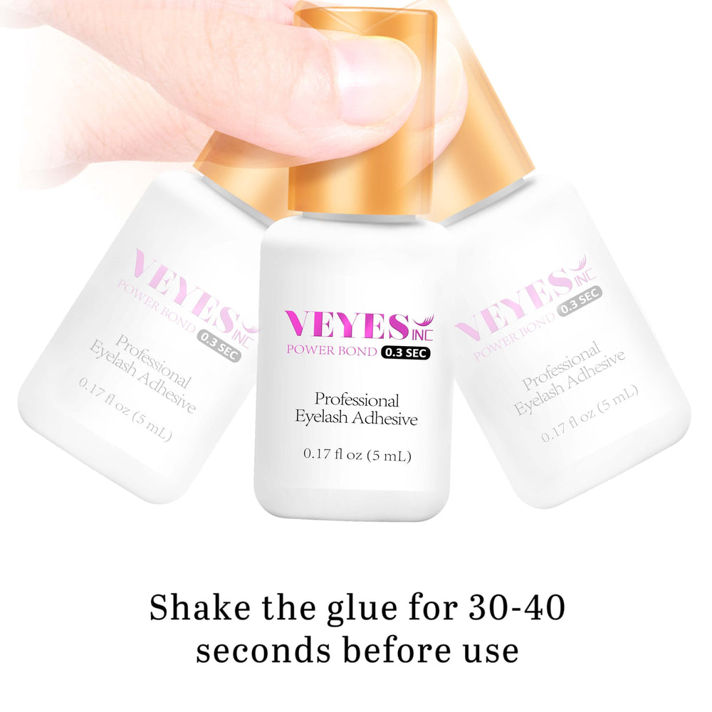 VEYES INC black lash adhesive bottle closeup highlights premium formulation.