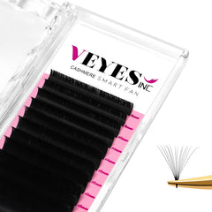 VEYES INC cashmere easy fan lashes 0.03-12mm close-up highlights light, natural-feel fibers