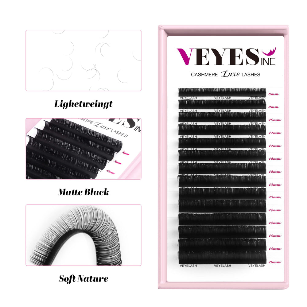 VEYES INC Cashmere Luxe Lashes demonstrate instant volume with premium fan-making design.