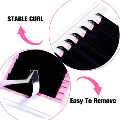 Professional lash strips, heat-treated for durable curvature and neat roots.