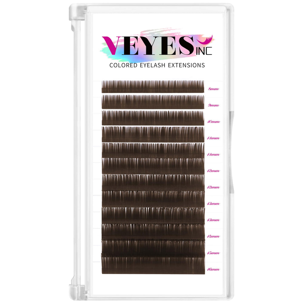 VEYES INC colored lash extensions close-up showing natural-volume look