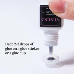 VEYES INC black lash glue demonstrates a 1-second dry time feature.