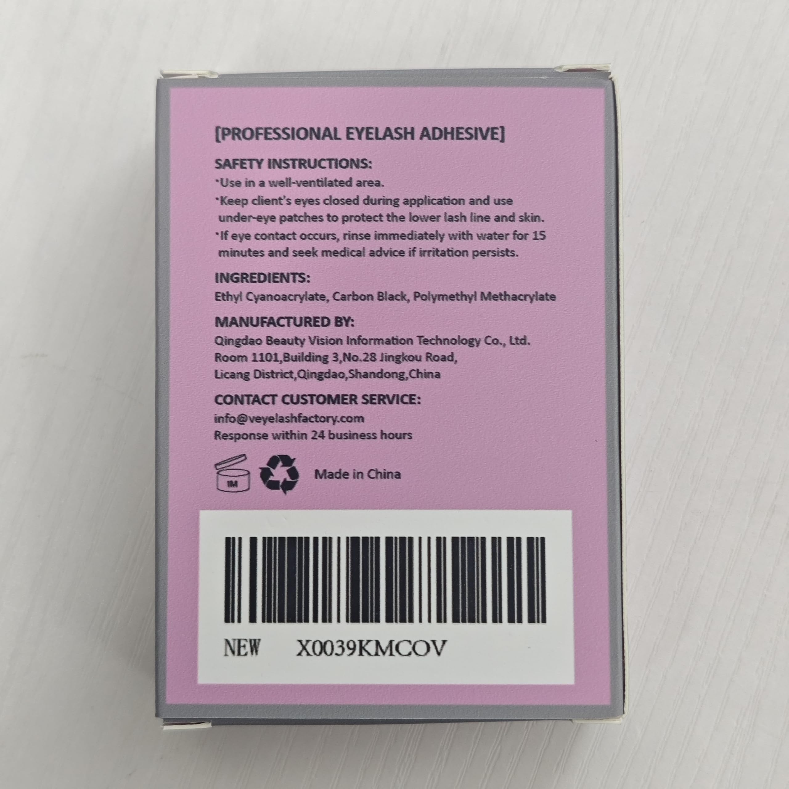 VEYES INC formaldehyde-free lash adhesive focused on safety.