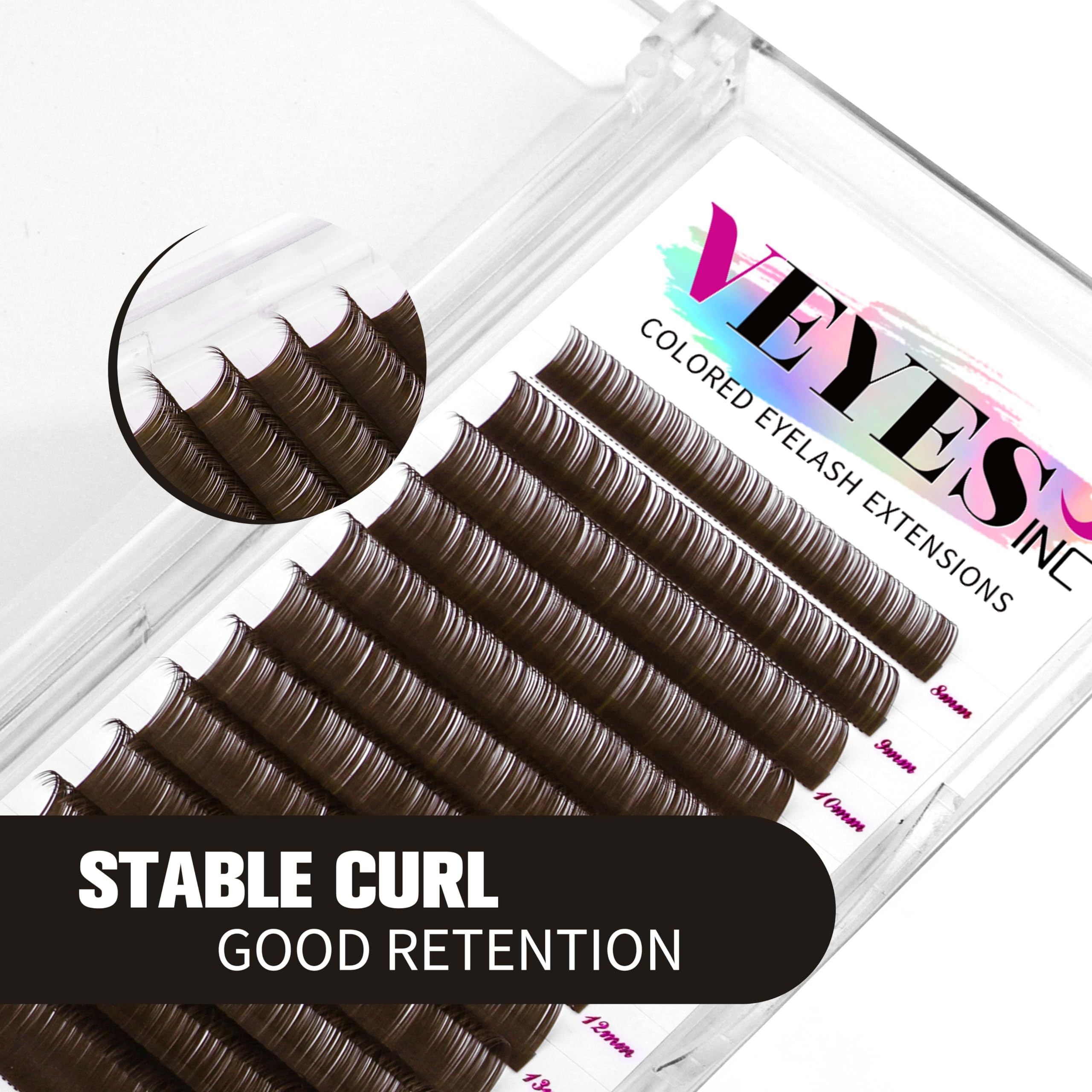 VEYES INC handmade faux silk lashes display soft elasticity and curved shape