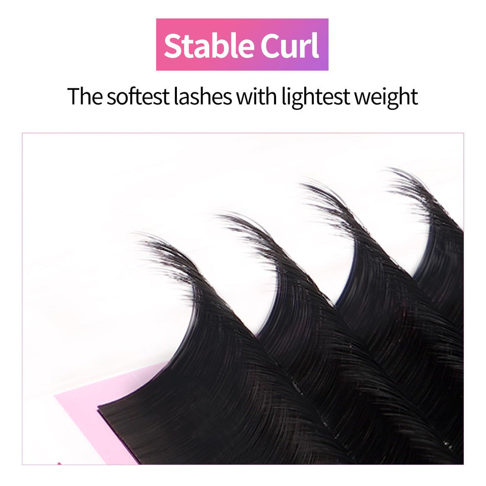 VEYES INC Lashes tray demonstrates neat roots with no glue residue for clean applications.