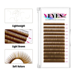 VEYES INC light brown lashes 0-03 thickness provide subtle, lifelike definition