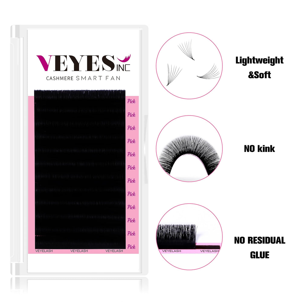 VEYES INC self-fanning lashes in action for efficient lashing.