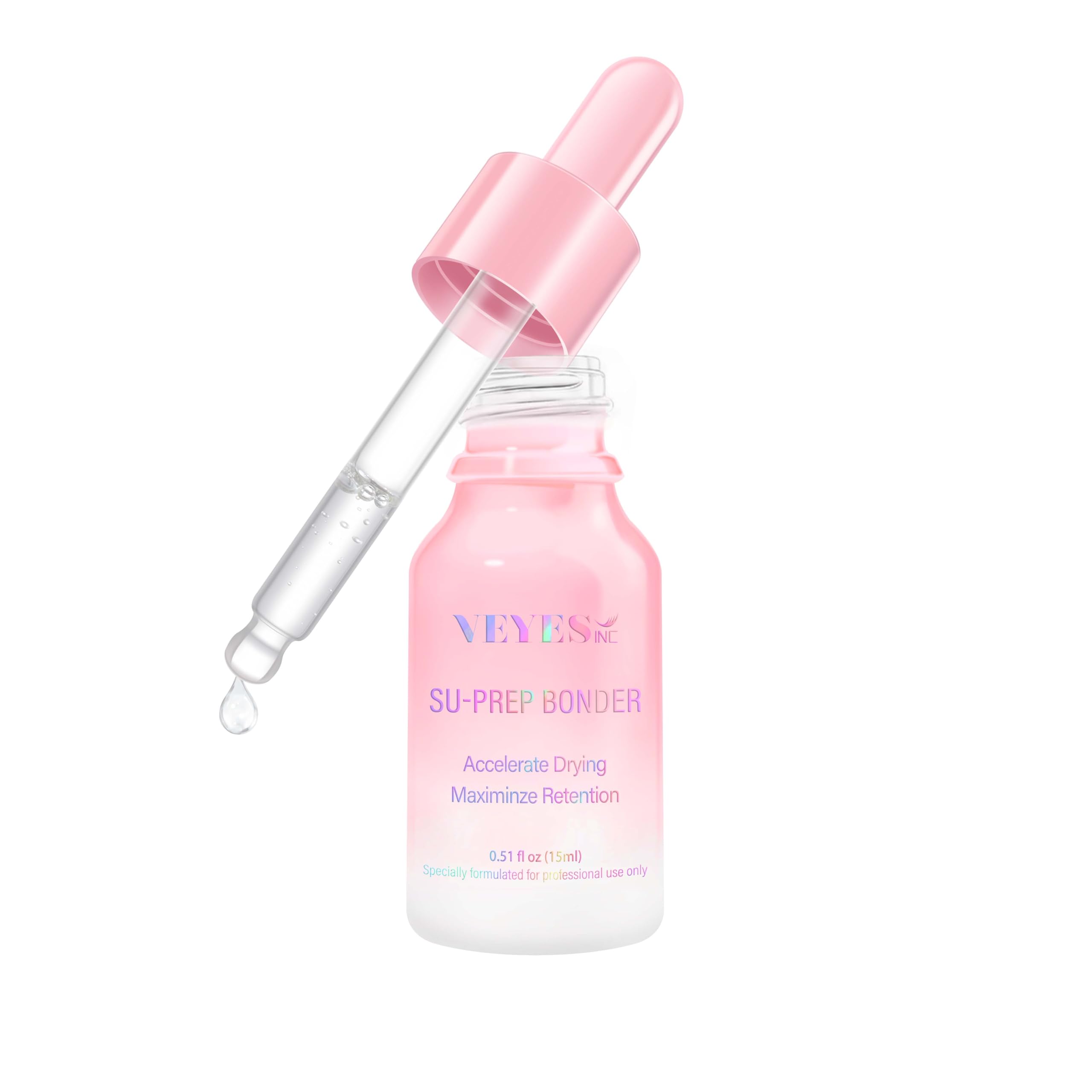 VEYES INC Super Lash Bonder bottle pour demonstrates quick-set action for lash extensions
