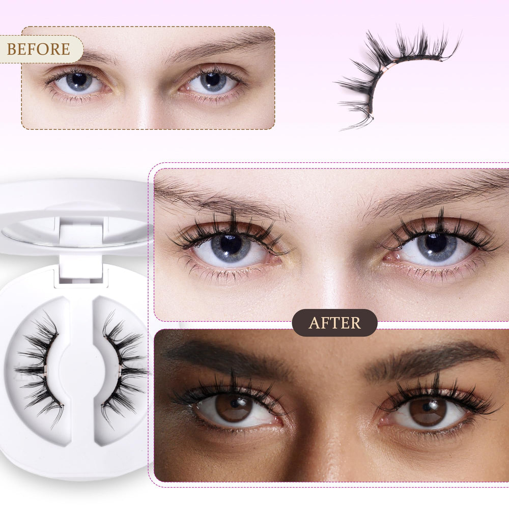 VEYESBEAUTY AnimeWink lashes on eye displaying natural look and hold