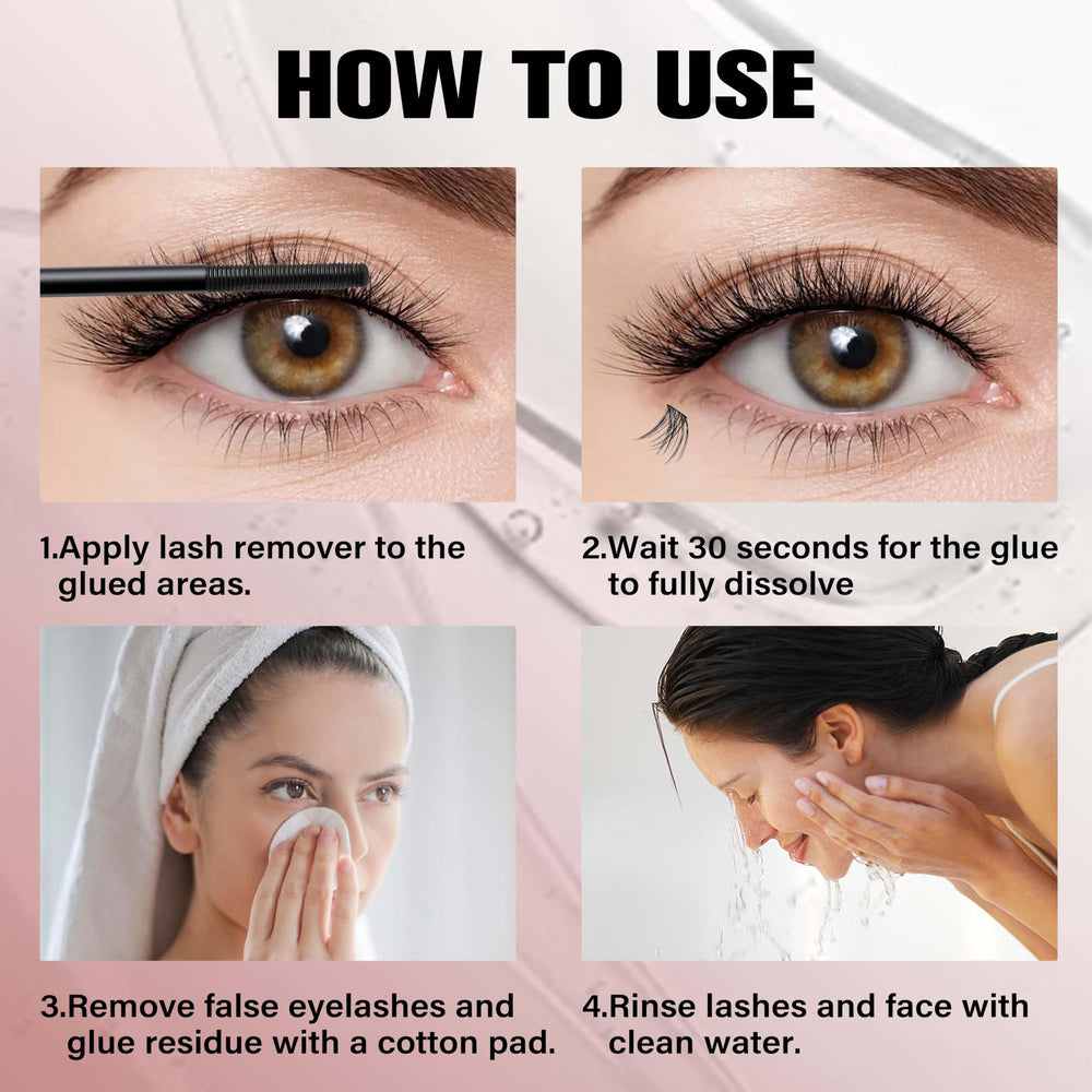 VEYESBEAUTY apply at base of cluster lashes for controlled removal