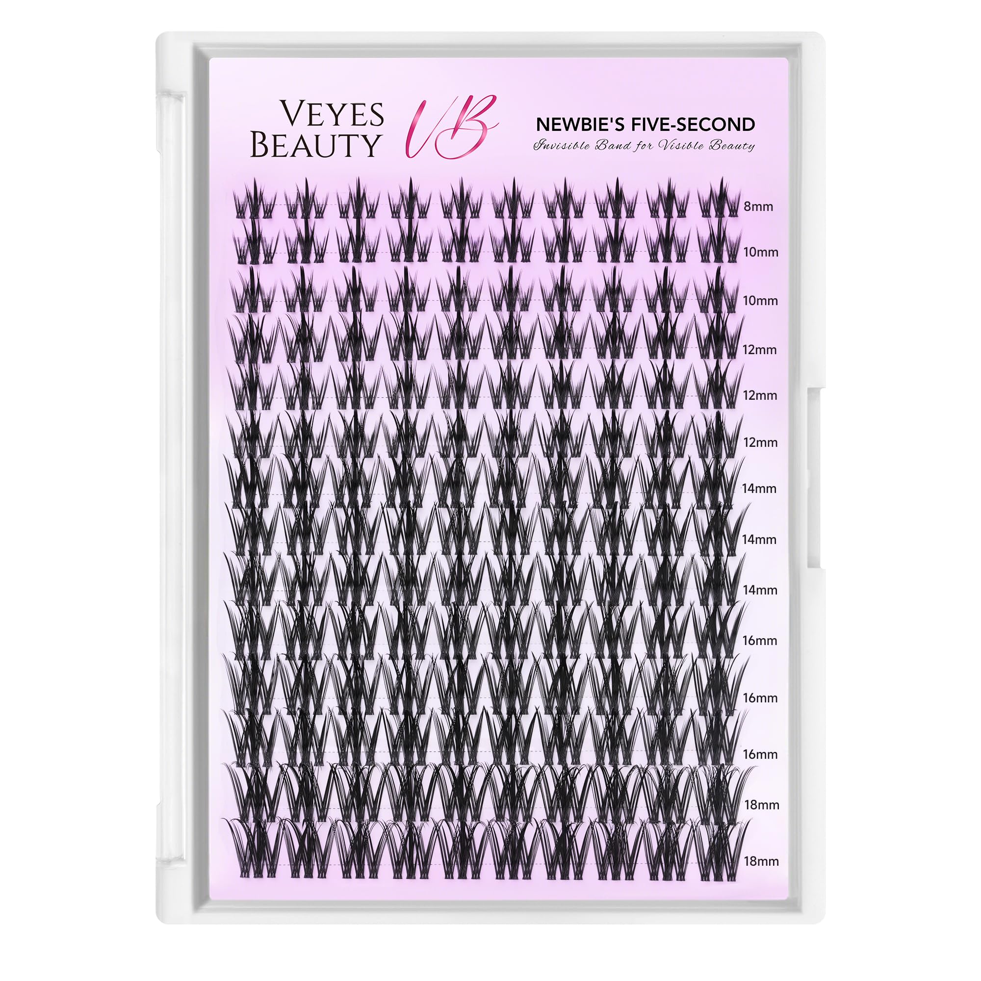 VEYESBEAUTY Camellia lashes 8-18mm mixed lengths for versatile styling.