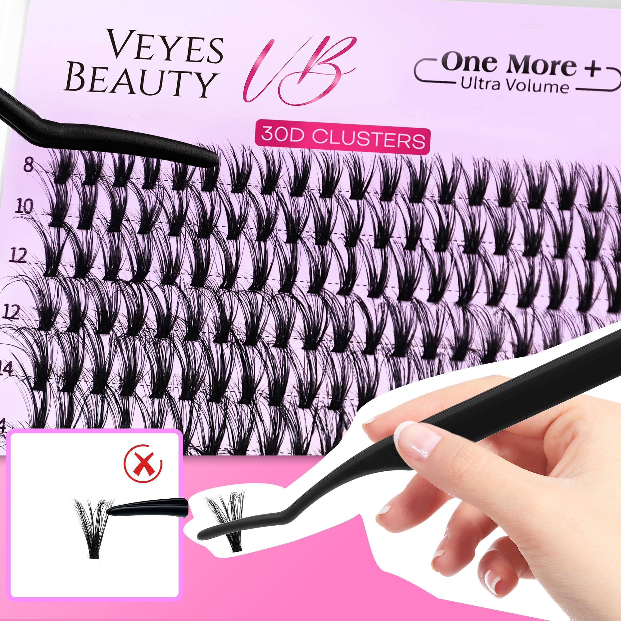 VEYESBEAUTY at-home lash application with DIY tools for ease.