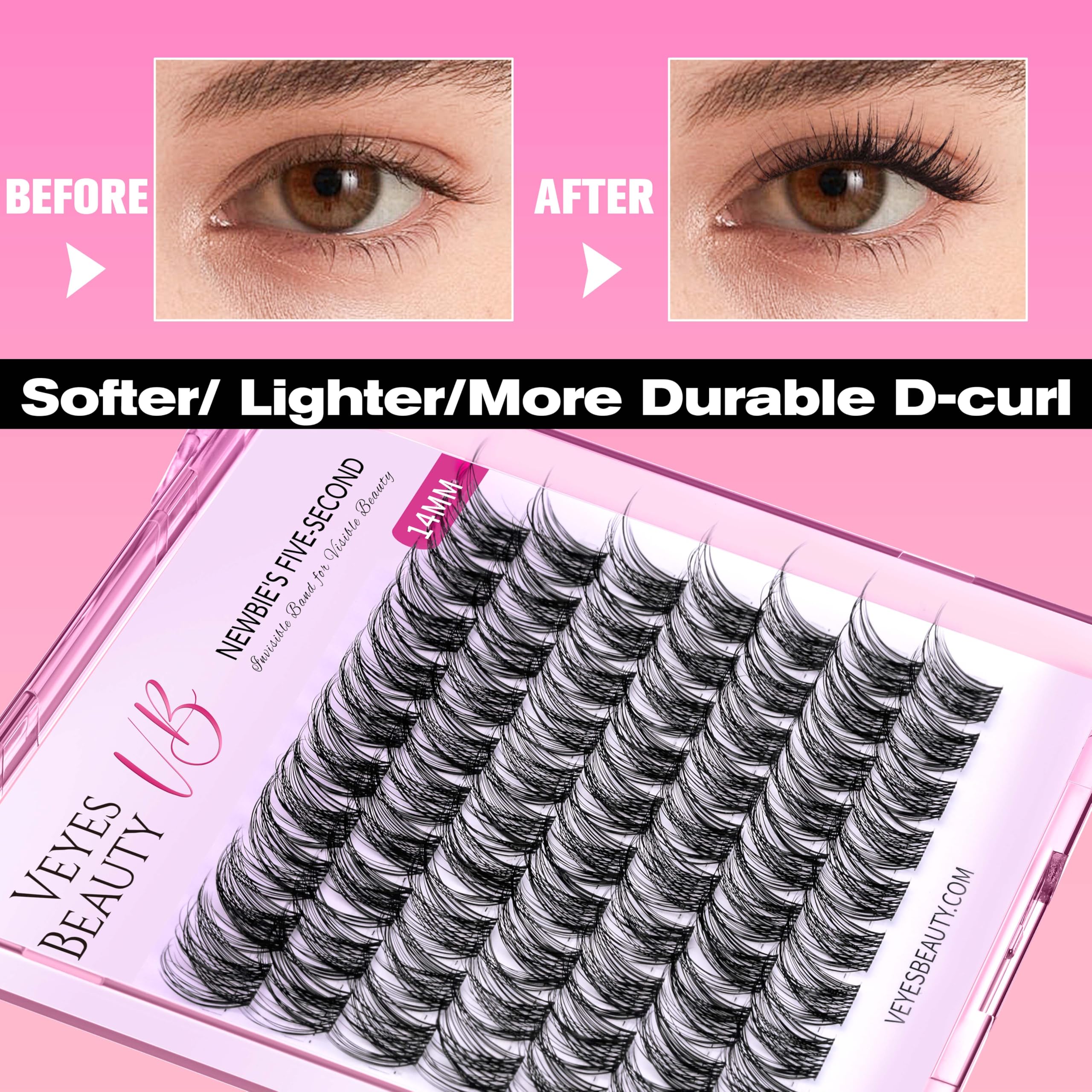 VEYESBEAUTY DIY lash application guide enables precise placement with a tool.