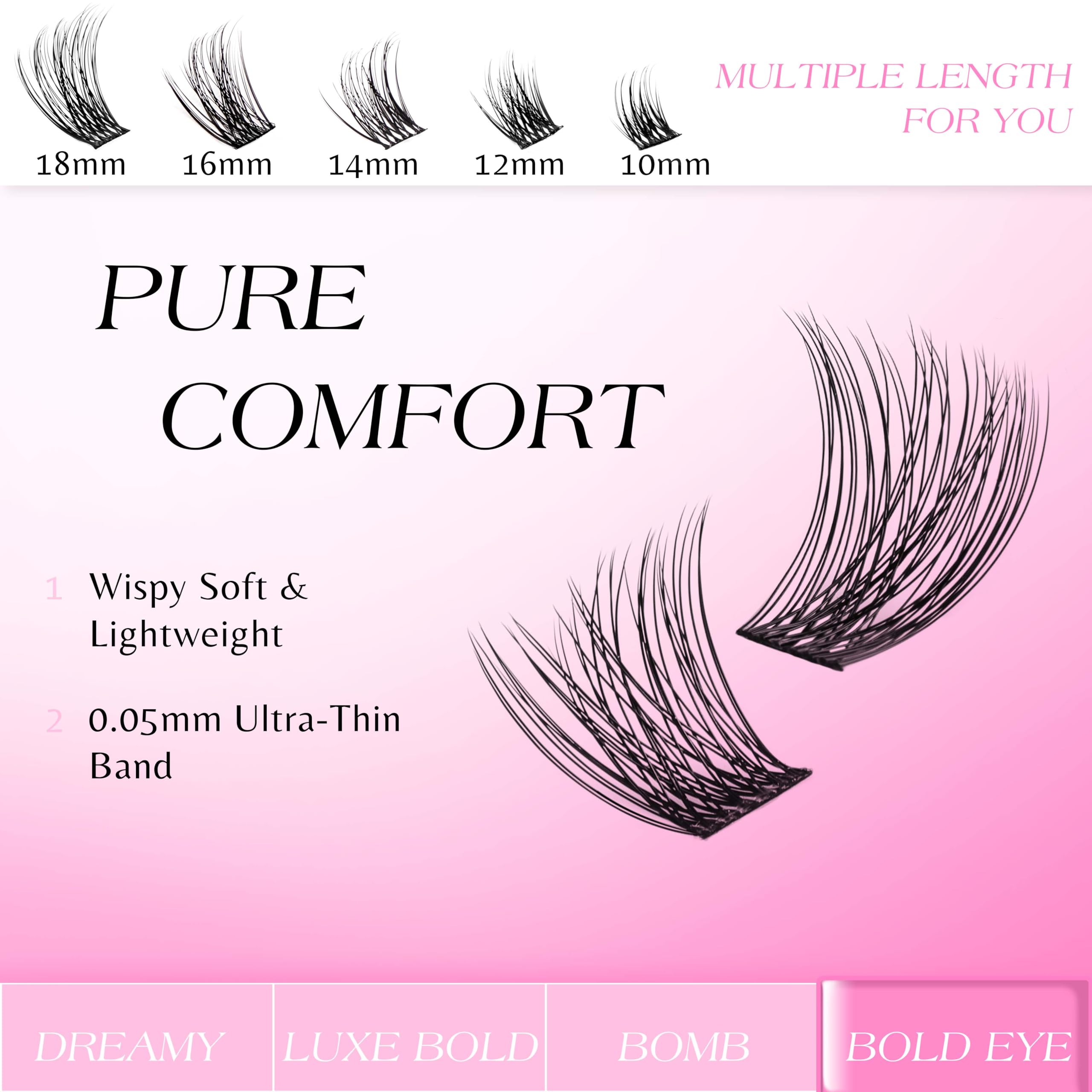 VEYESBEAUTY handmade PBT fibers create soft, lightweight lashes.