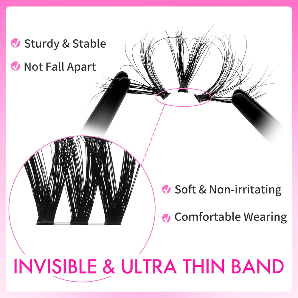 VEYESBEAUTY thin soft lash bands for comfortable wear.