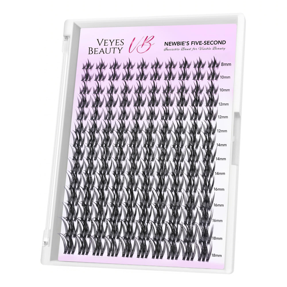 VEYESBEAUTY lash clusters invisible band for lightweight everyday wear.