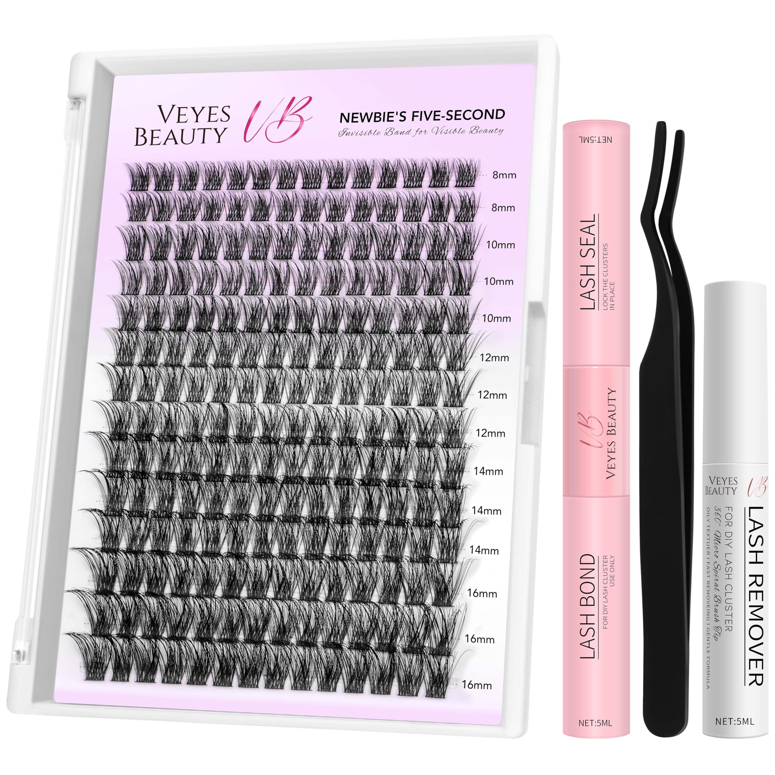 VEYESBEAUTY lash clusters kit boldeye tray for quick, customizable DIY lash looks.